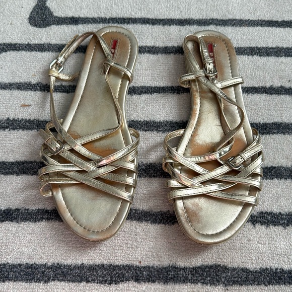 Prada Gold Sandals - Picture 2 of 6
